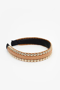 Hair Accessories: Antler Headband Stud Headband |Gold & Tan
