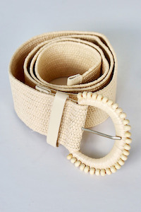 Belts: AH - Rattan Belt Raffia Beige
