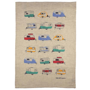 Van Go Tea Towel coloured caravans