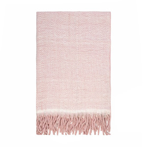 Linens More: Linens & More Bliss Mohair Wool Blend Throw - Rose Smoke