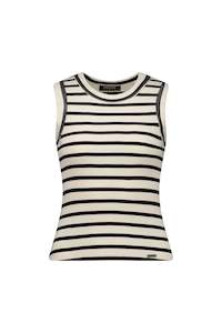 Knewe: Knewe Label True Tank -Black/Ecru Stripe