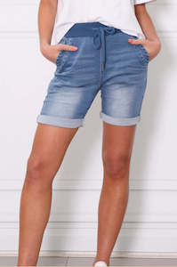 Monaco: Monaco Riley Denim Shorts - Light Blue Wash