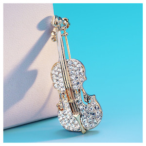 Brooch: Fresh Accessories - Brooch Violin Gold