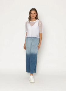 Two by Two Arrow Mesh Top - White