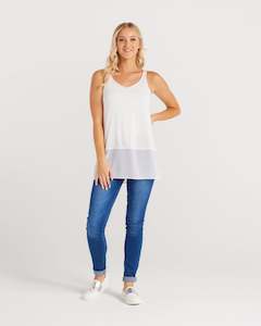Zafina Longline Top - White