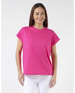 Stella Tees S S Tees: Stella + Gemma Cuff Sleeve T-Shirt - Cerise Pink