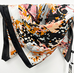 Frontier Neck Scarf - Black White Autumn