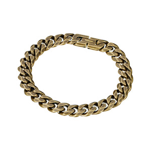 Gifts For Him: DPI Men's Stainless Steel Bronze Cuban Link Bracelet