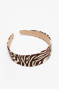 Hair Accessories: Antler Headband Chocolate Tiger Print