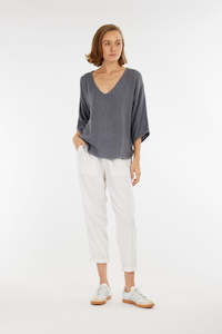 Carbon The Label Estelle V Neck Top - Storm