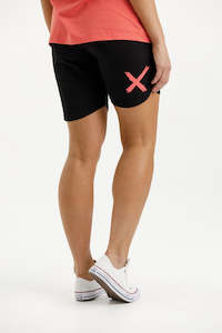 Homelee Apartment Shorts - Black with Berry X
