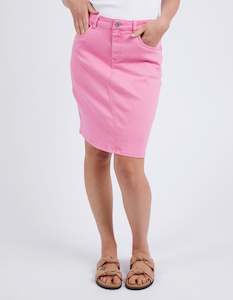 Elm Belle Denim Skirt - Strawberry Pink