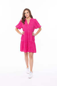 Billie the Label Reflective Mini Dress - Hot Pink