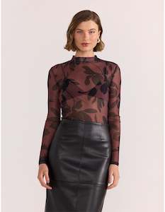 Staple The Label: Staple The Label Olina Mesh Top - Abstract
