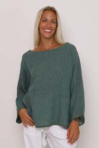 Carbon The Label: Carbon The Label Elena Top - Kashmire Green