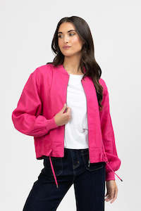 Seeking Lola Keen Jacket - Fuchsia Linen