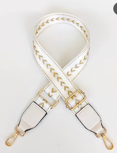Freshx: Fresh Accessories Bag Strap - White /Gold Arrow