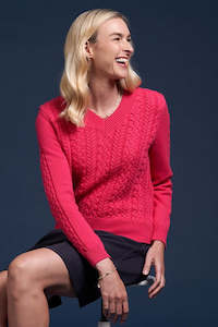Charlie Jane: Charlie Jane Cable Bay Sweater -Pink