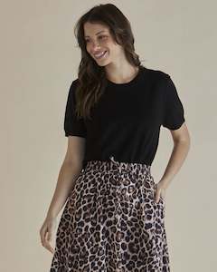 Betty Basics Sale: Betty Basics Robbie Knit Tee - Black