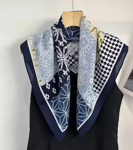 Gifts For Her: Fresh Accessories Neck Scarf - Navy Delight