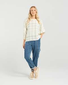 Et Alia Aroha Top - Meadow Plaid