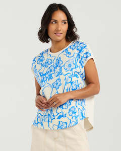 Et Alia: Et Alia Tatum Top - Flowerbomb Blue