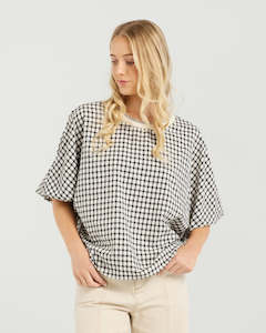 Et Alia Aroha Top - Monochrome Check
