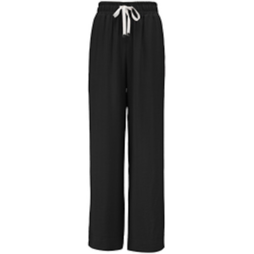 Moke Indiana Wide leg pants - Black with Cream Stripes