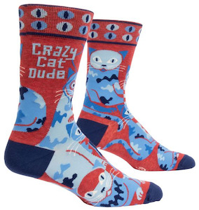 Melric Mens Novelty Socks - Crazy Cat Dude