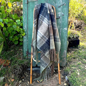 Linens & More Bliss Mohair Wool Blend Throw Olive/Ink/Walnut/Taupe