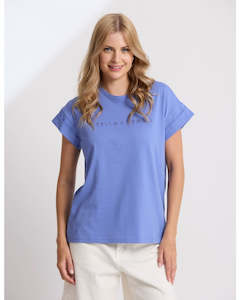 Stella Tees S S Tees: Stella + Gemma Cuff Tee - Cornflower