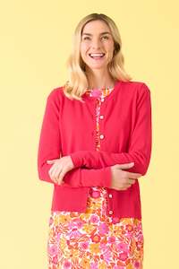 Charlie Jane Hagley Cardigan - Raspberry