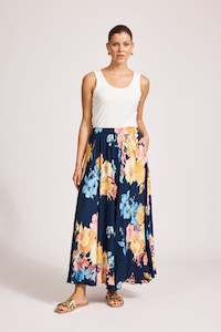 Eb & Ive Parisio Maxi Skirt - Indigo Bloom