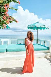 Eb & Ive Alegria Spliced Maxi Dress - Cameo/Coral