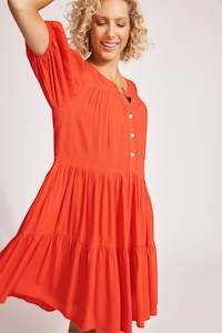 Eb & Ive Alegria Midi Dress - Coral