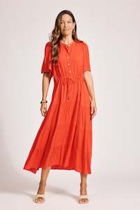 Eb & Ive Alegria Tiered Maxi Dress - Coral