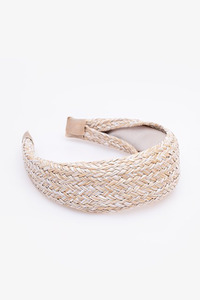 Hair Accessories: Antler Headband White + Natural Rattan
