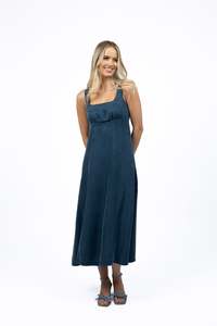 Humidity Tallulah Dress - Navy (Teal)