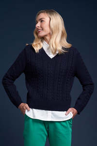 Charlie Jane Cable Bay Sweater - Midnight