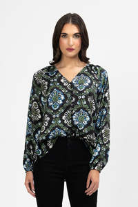 Seeking Lola Santorini Top - Midnight Daisy