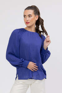 99 Rack: Seeking Lola Honeycombe Blouse - Blueburry