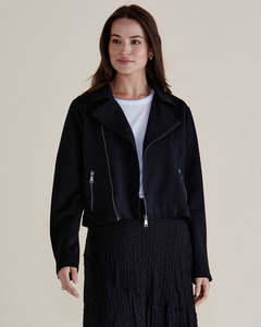 Betty Basics Sale: Betty Basics Aurora Ponte Biker Jacket - Black