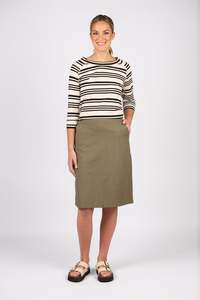 Vassalli Sale: Vassalli Flat Front Pull On Skirt - Army