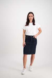 Vassalli  Contrast stitch denim skirt - indigo denim