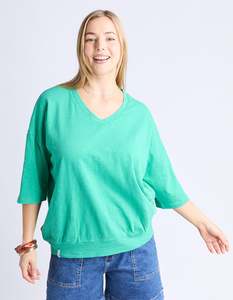 Clothing: Elm Mazie Vee Neck - Gumdrop Green