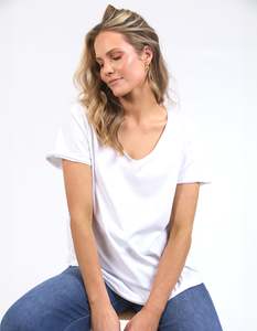 Elm Pima Vee Tee - White