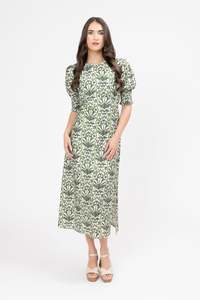 Clearance Clothing: Seeking Lola Sunset Dress - Greenstone