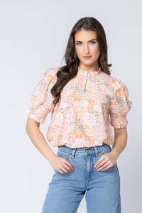 Seeking Lola SS Movement Blouse - Pink Petal