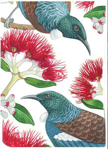 Gifts For Her: Live Wires Lens Cloth - Pohutukawa + Tuis