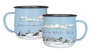 Homeware: Live Wires Enamel Mug - Long White Cloud